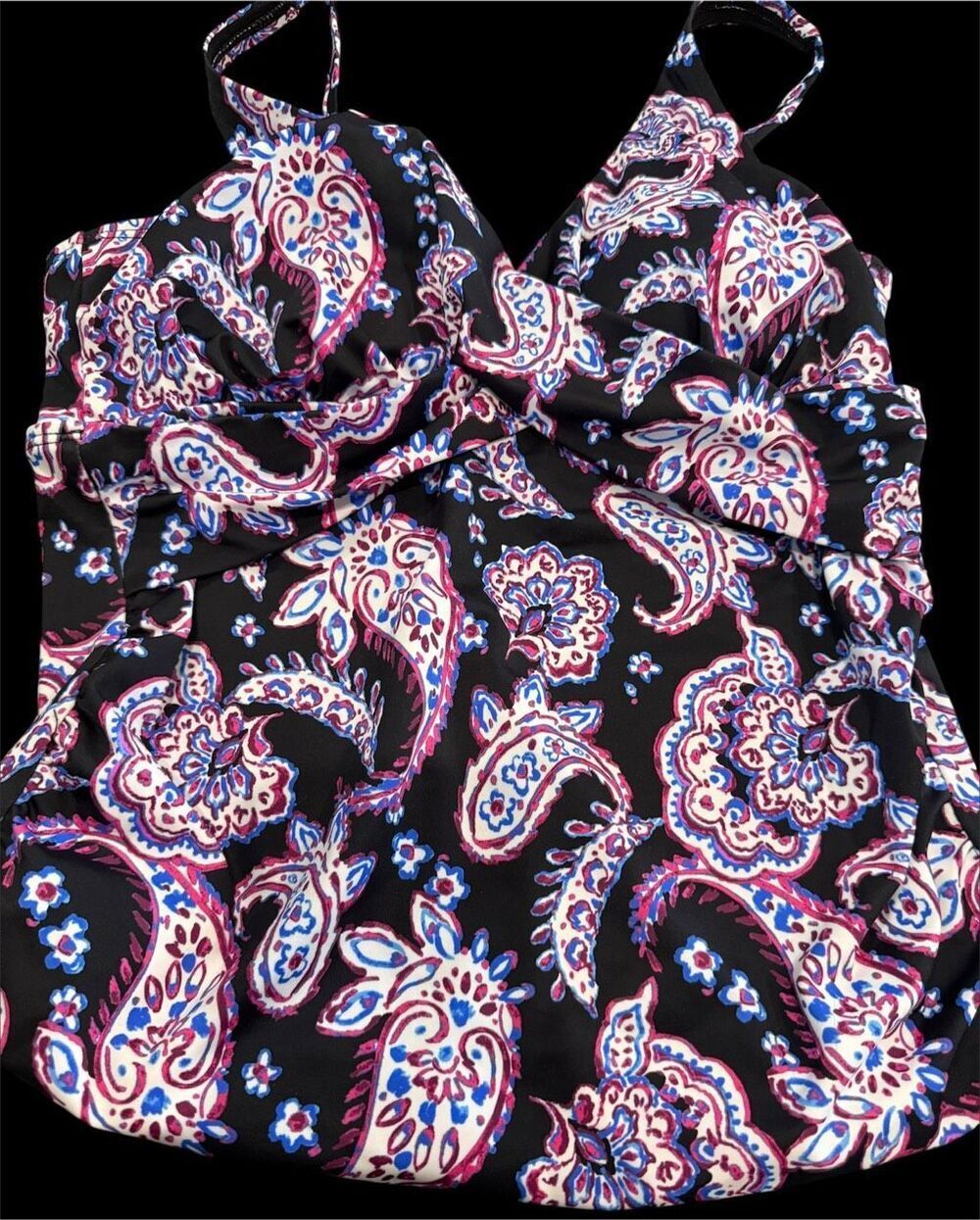 Swim Solutions NWT size 18 paisley tankini swim top plus size - Picture 4 of 5